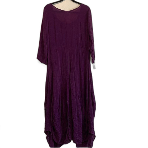 Click by Color Me Cotton Cupro Rayon lightweight Drape Dress purple large - Picture 8 of 8